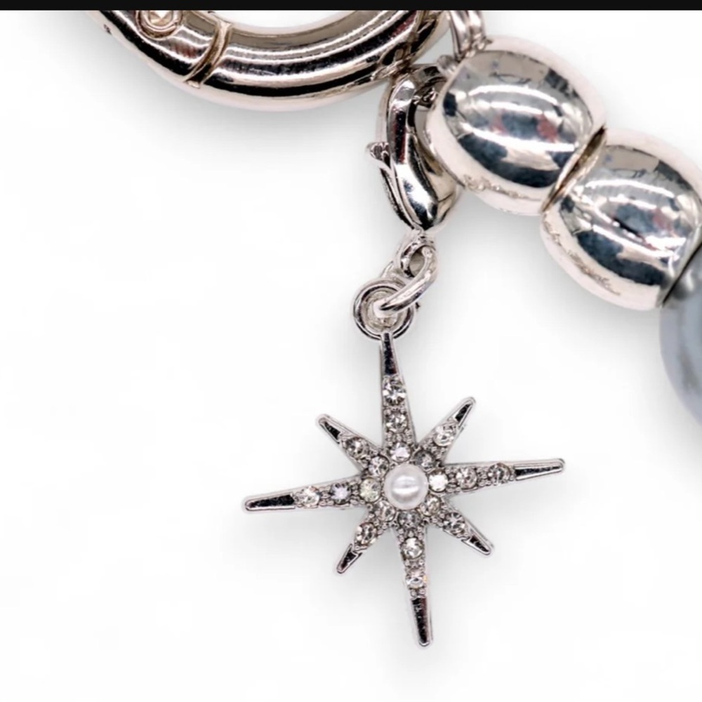 NWT LD Key finder Elegant shining Star Beaded Keychain - Picture 4 of 8